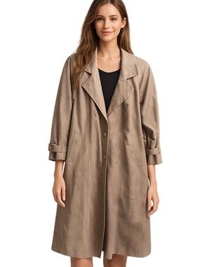 VTG London Fog Floral Jacquard Trench Coat